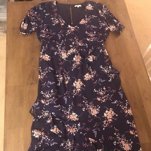 Floral Navy Maxi Dress - XL